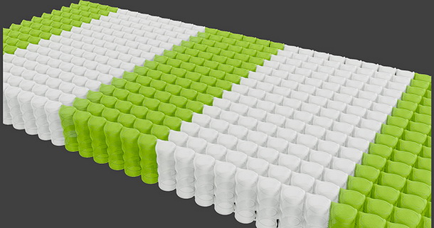 Пружинная система Pocket 5 zonas в матрасе Palmera