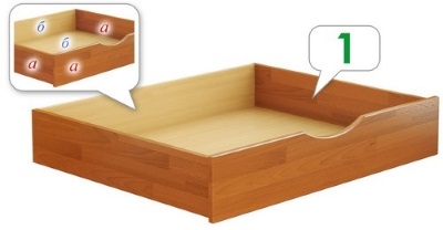 Выдвижной ящик для кровати Нота / Дуэт с деревянными боковинами короба.
