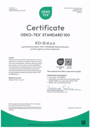 сертификат соответствия на матрасы: Cocos_KO-SI